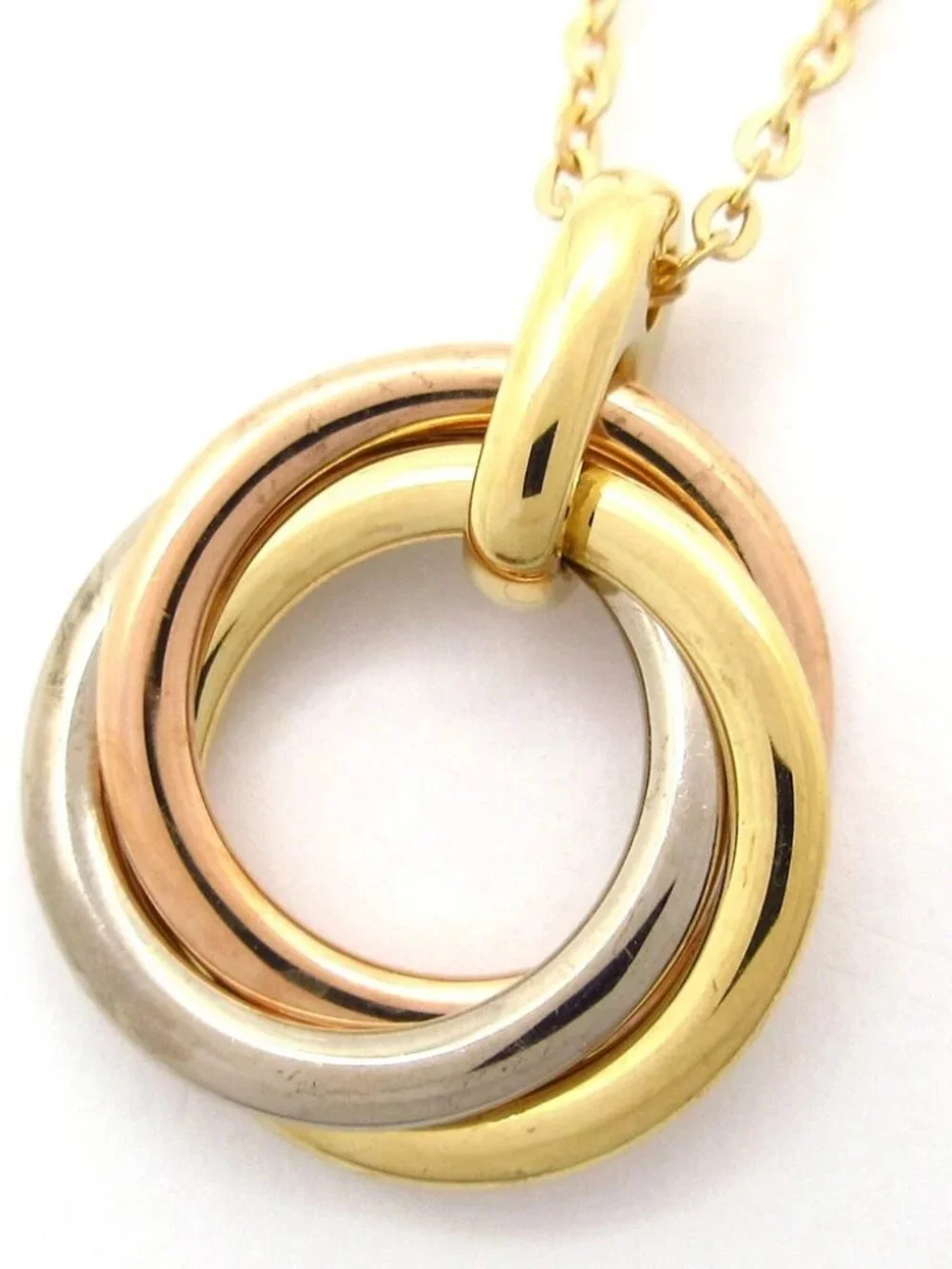 Cartier Trinity Pendant, Small Model 18K Tri-color Necklace